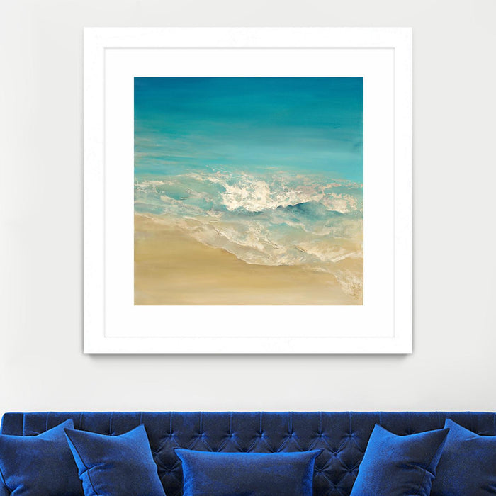 \"Coastal Viewpoint Ii\" Matted and Framed White 36x36 Wall Art