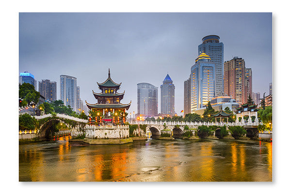 Guiyang, China Skyline 24x36 Wall Art Frame And Fabric Panel