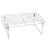 Collapsible Wired Shelf Organizer White Kitchen Storage