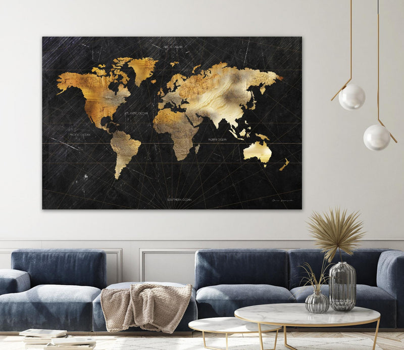 \"Dramatic World Map\" Giant Art 84x54 Wall Art