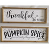 Framed Wall Plaque Thankful/pumpkin Spice - Set of 2 Wall Decor