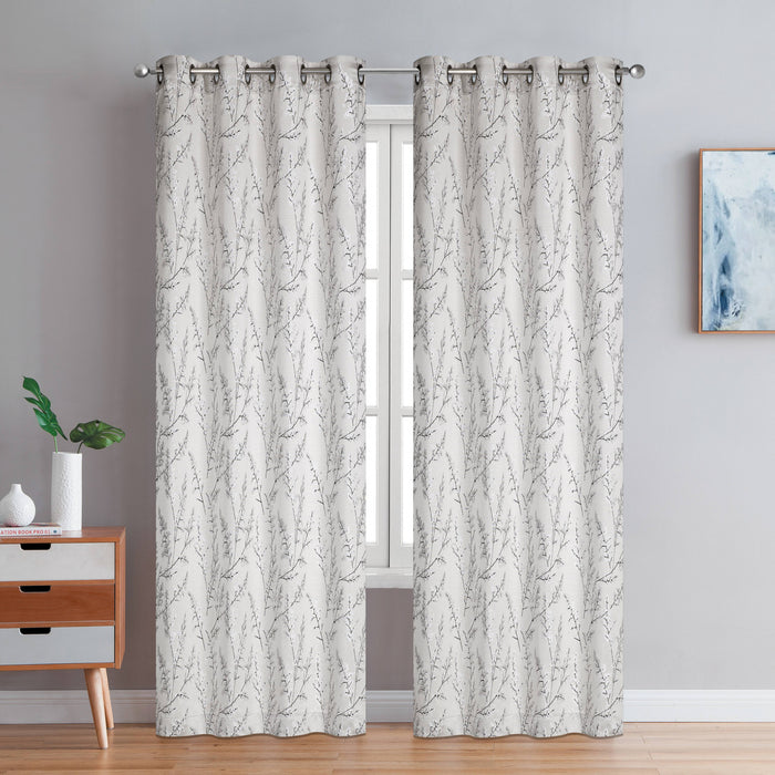 Dundee Grommet Pair of Taupe Curtain Panels - 54x95