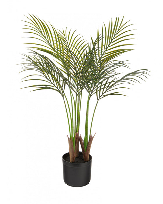 Artificial 35\" Areca Palm Indoor & Outdoor In Black Pot