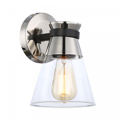 Kanata Black & Brushed Nickel 1-Light Sconce