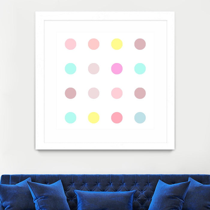 \"Pink Iv\" Matted and Framed White 36x36 Wall Art