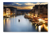 Grand Canal At Night, Venice 16x24 Wall Art Fabric Panel Without Frame