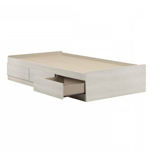 Fynn Twin Mates Bed With 3 Drawers - Winter Oak