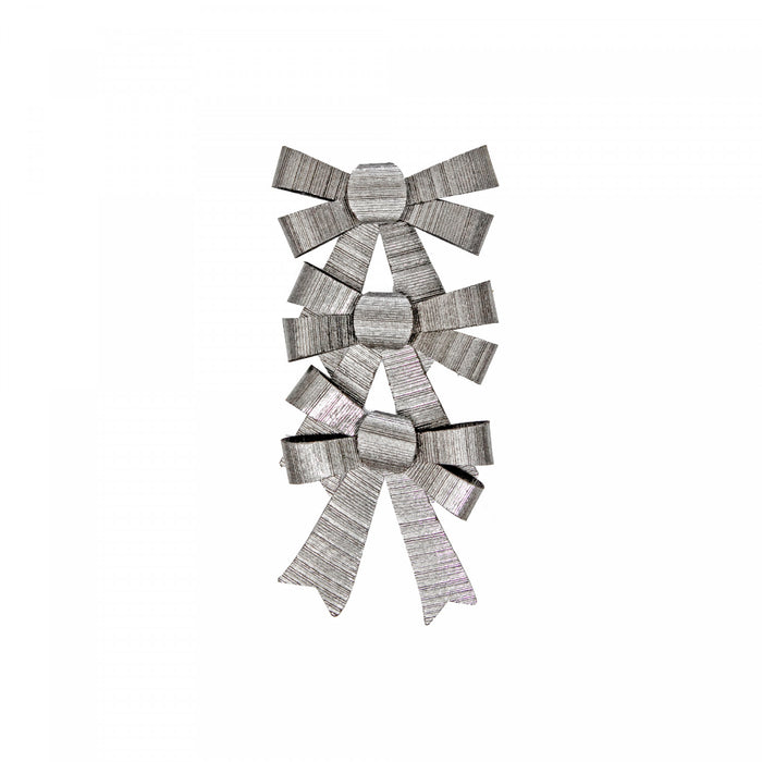 3pc Shiny Bows Silver - Set of 6 Giftwrap