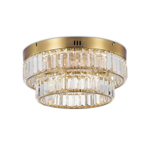 Stella Two-Tier LED Brushed Brass Flush Mount