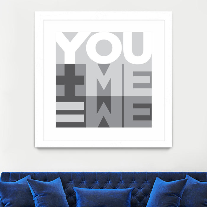 \"You Me We I\" Matted and Framed White 36x36 Wall Art