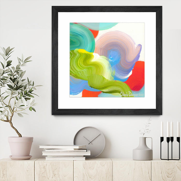 \"Vav 05\" Matted and Framed Black 30x30 Wall Art