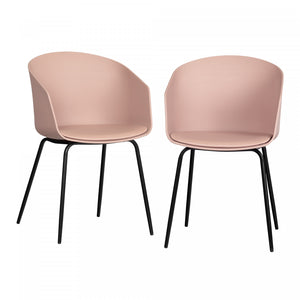 Flam 2-Piece Dining Chairs - Pink/Black 