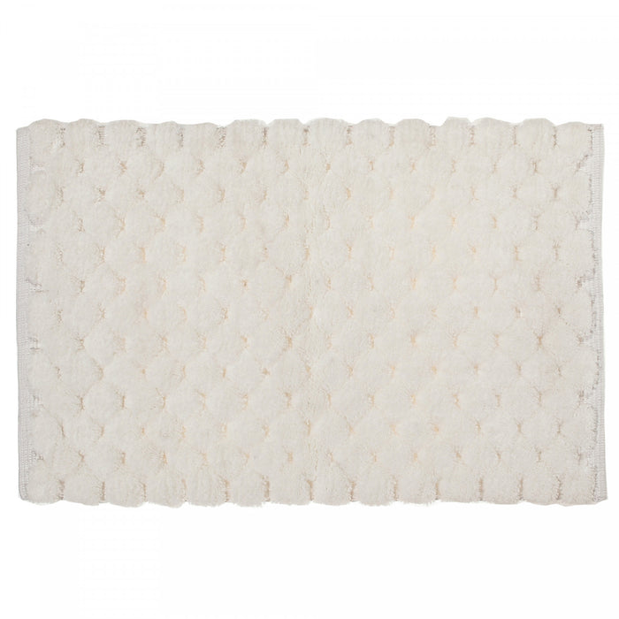 Handwoven Pompom Bathmat White 20 x 32 Bathmat