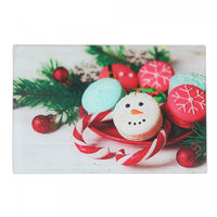 Printed Glass Cutting Board Festive Macarons - Set of 2