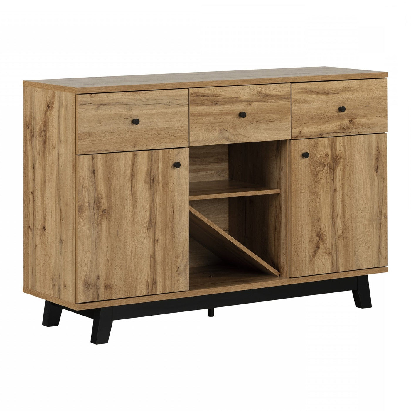 Bellami Buffet with Wine Storage Nordik Oak The Brick
