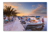 Fishing Boats Greece 24x36 Wall Art Fabric Panel Without Frame