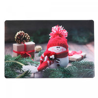 Plastic Placemat Snowman with Red Toque - Set of 12
