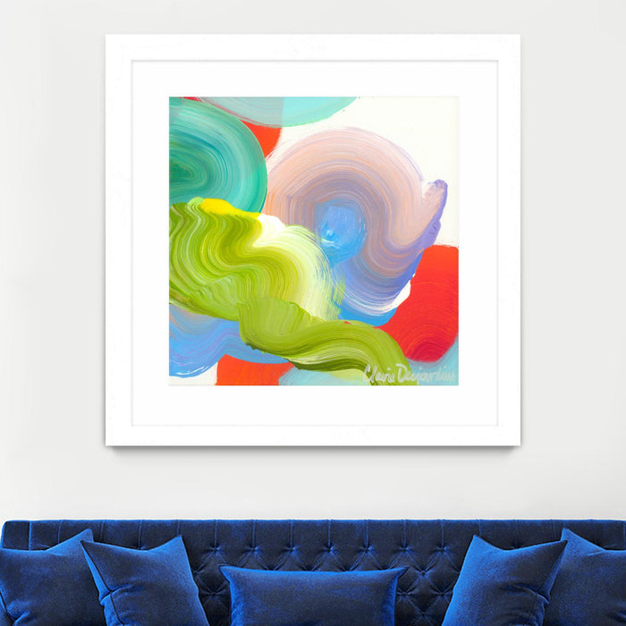 \"Vav 05\" Matted and Framed White 36x36 Wall Art
