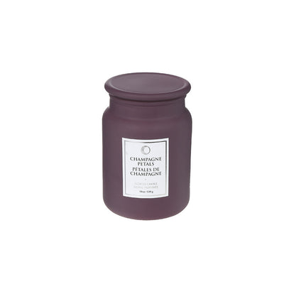 19 Oz Luxe Scented Candle with Glass Lid Champagne Petals - Set of 2|Bougie parfumée de luxe de 19 oz à arôme de pétales de champagne avec couvercle en verre - ensemble de 2