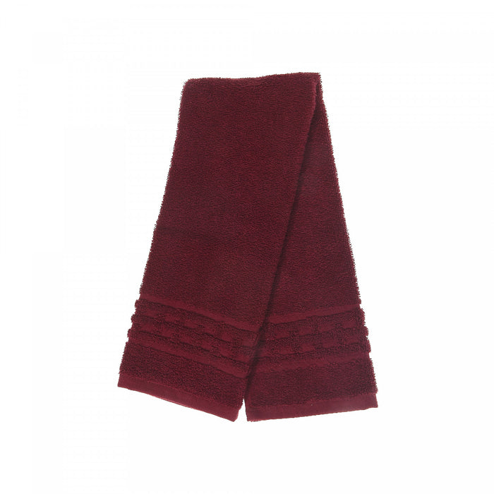 Basketweave Hand Towel 16 x 27 Burgundy - Set of 6 Towels