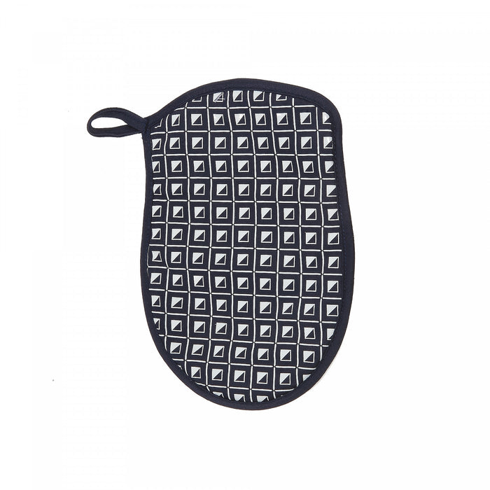 Silicon Print Potholder Geo Navy Blue - Set of 4