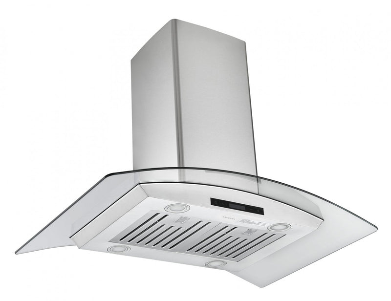 Ancona IGCB636 36\" Island Glass Stainless Steel Range Hood - AN-1406