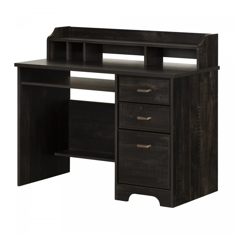 Versa Desk with Hutch Rubbed Black The Brick