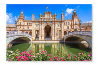 Seville, Spain At Spanish Square 24x36 Wall Art Frame And Fabric Panel