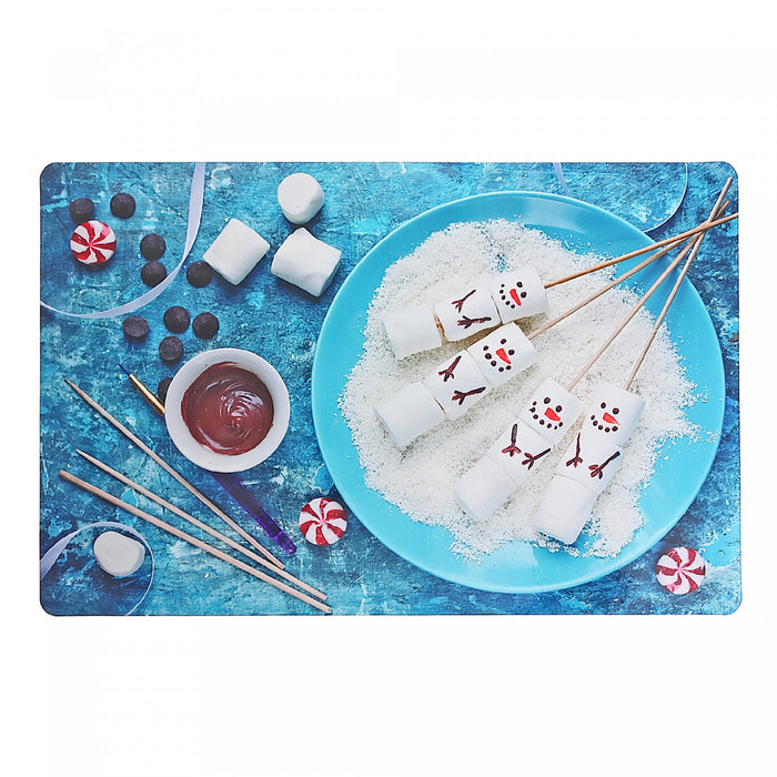 Plastic Placemat Snowman Marshmallow - Set of 12