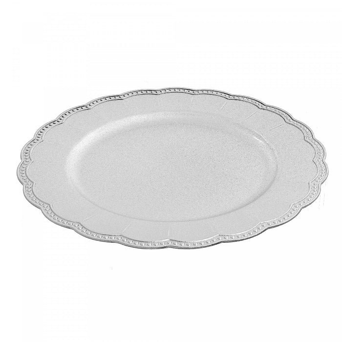 Charger Plate Scallop Edge Silver 13\" - Set of 6 Dinnerware