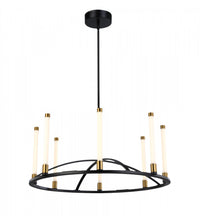 Infiniti Matte Black & Brass 8-Light Integrated LED Chandelier