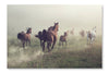 Group of Horses on The Meadow 24x36 Wall Art Fabric Panel Without Frame