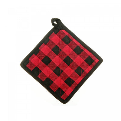Cotton Potholder Buffalo - Set of 4 Kitchen Linen|Poignée en coton à point à carreaux - ensemble de 4