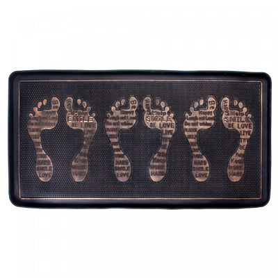 Footprints Rubber Boot Tray Floormat|Tapis de plancher en caoutchouc avec traces de pas et tapis pour essuyer les bottes