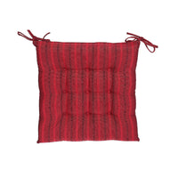 Striped Outdoor Waterproof Tufted Chair Pad Red - Set of 2