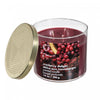 14 Oz 3 Wick Jar Candle with Lid Cranberry Delight - Set of 2