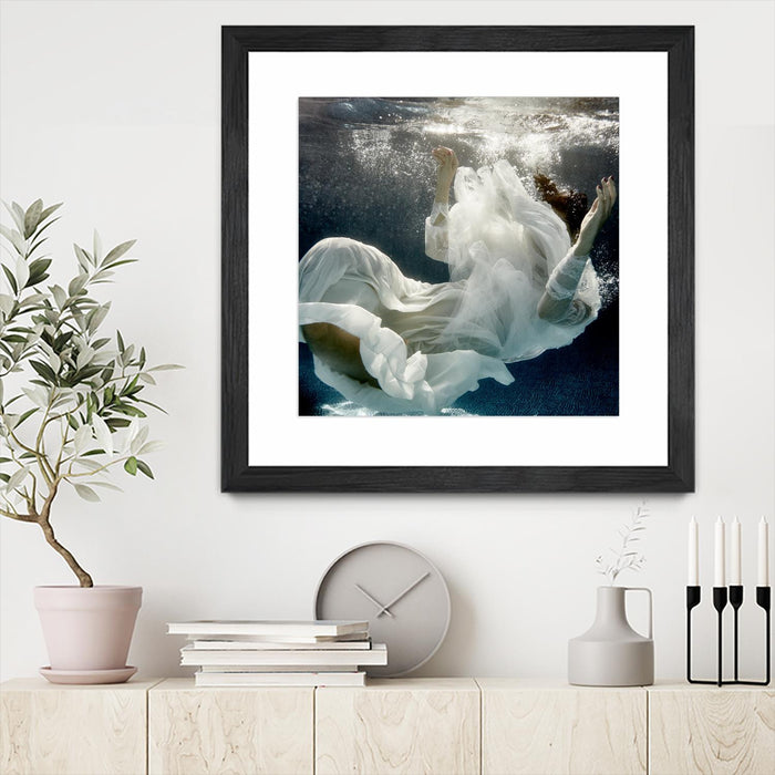 \"Float 3\" Matted and Framed Black 30x30 Wall Art