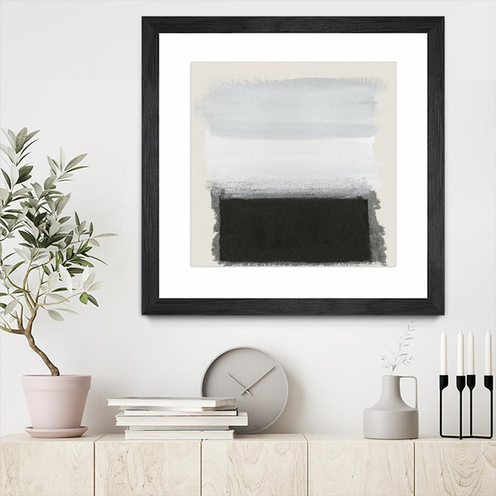\"Star Night Interlude\" Matted and Framed Black 30x30 Wall Art