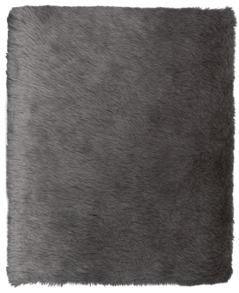 Marty Sheepskin Plush Grey Area Rug - 3' x 4'