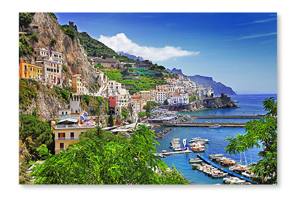 Beautiful Amalfi Coast 16x24 Wall Art Fabric Panel Without Frame