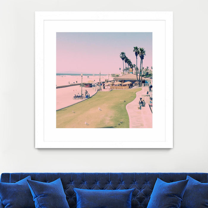 \"Summer Days\" Matted and Framed White 30x30 Wall Art