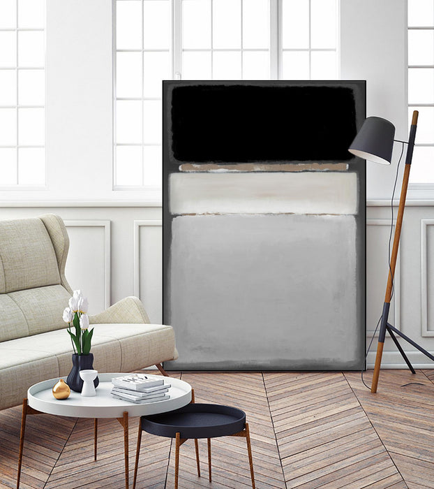 \"Planned Impression Iv\" Canvas Framed Black 24x36 Wall Art