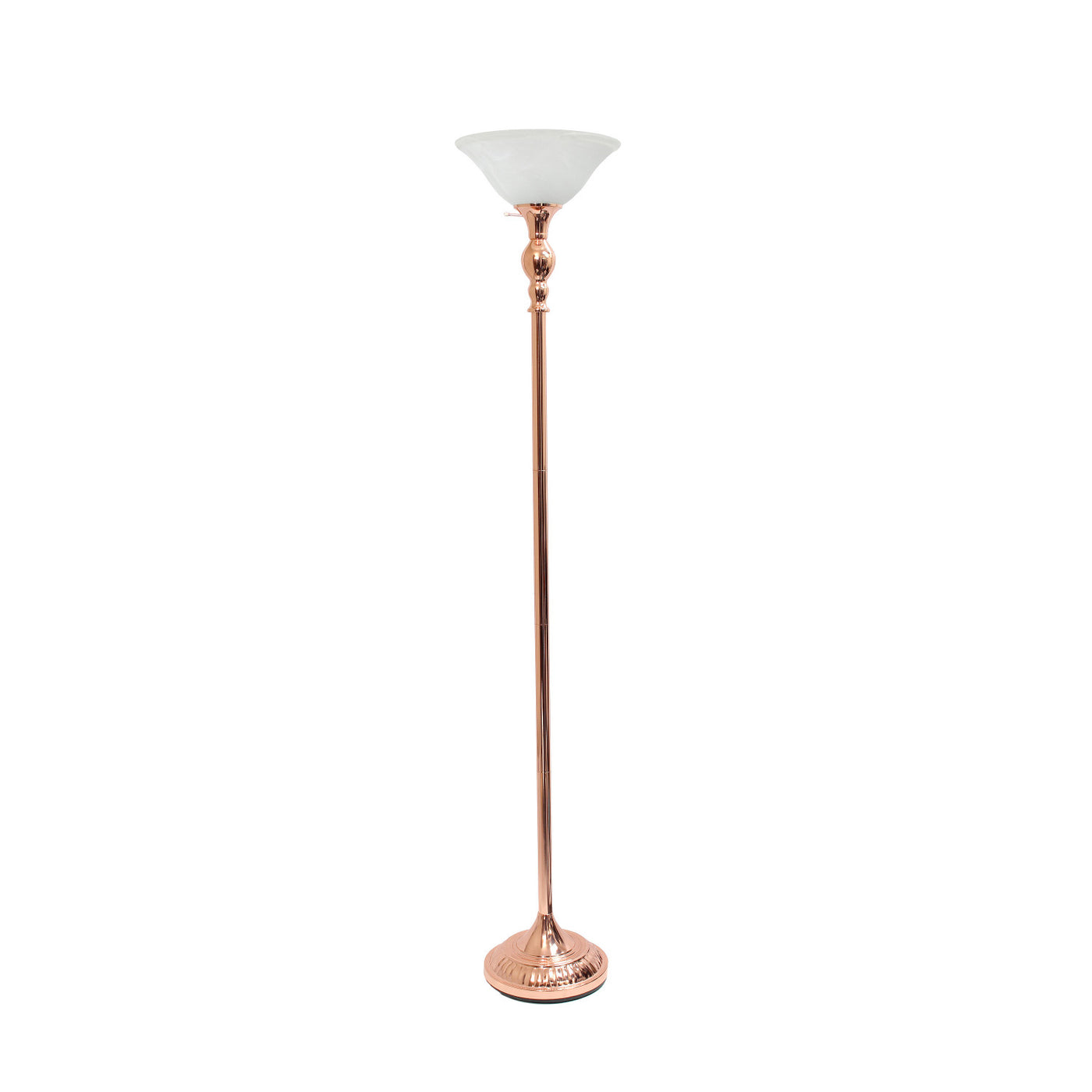 Elegant Designs 1 Light Torchiere Floor Lamp with Marbleized White