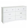 Tiara 6-Drawer Double Dresser - Pure White