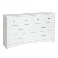 Tiara 6-Drawer Double Dresser - Pure White 
