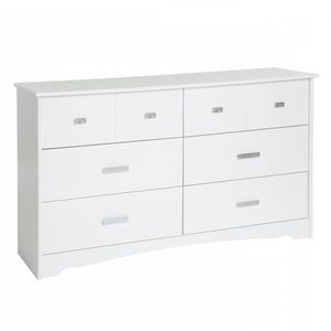 Tiara 6-Drawer Double Dresser - Pure White