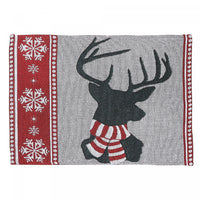 Tapestry Placemat Reindeer Head 13 x 18 - Set of 12
