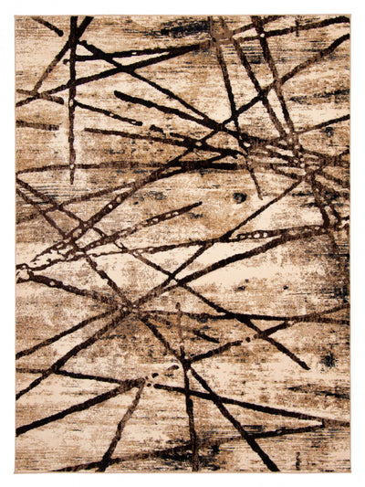 Cherokee Chocolate, Gold Area Rug - 6'7" X 9'6" 