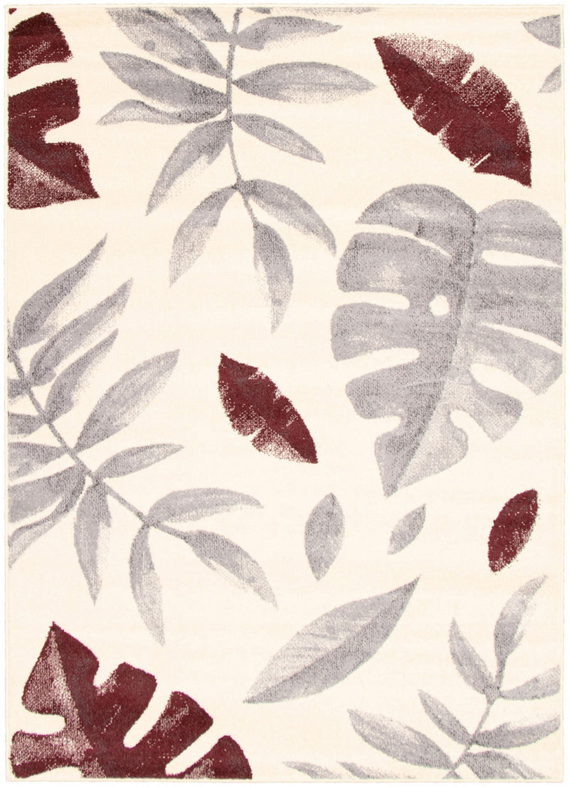 Palta Cream-Bordeaux Area Rug - 5'3" x 7'3"