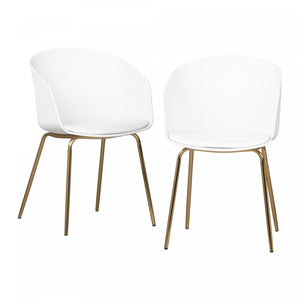 Flam White and Gold Dining Chairs - Set of 2
